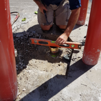 removed damaged hydrant bollards in Auburn