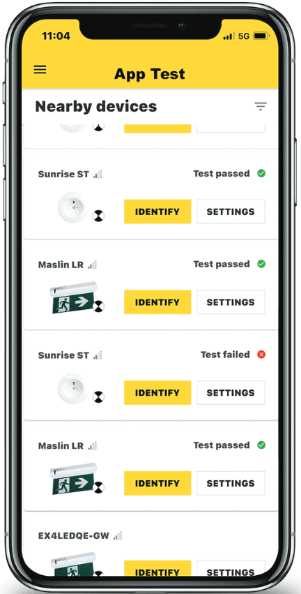 App Test - Emergency lighting systems